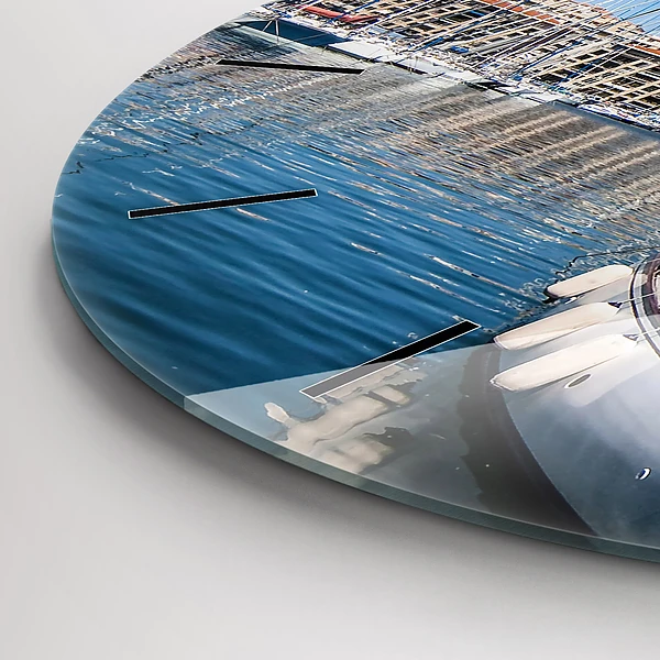 Wanduhr rund mit motiv Yachthafen von Marseille Frankreich