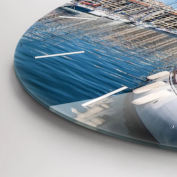 Wanduhr rund mit motiv Yachthafen von Marseille Frankreich