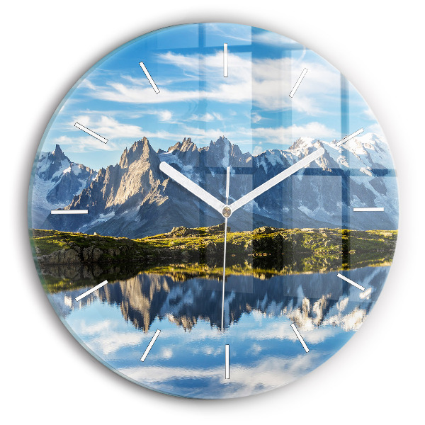 Wanduhr glas rund Chamonix-Tal, Französische Alpen