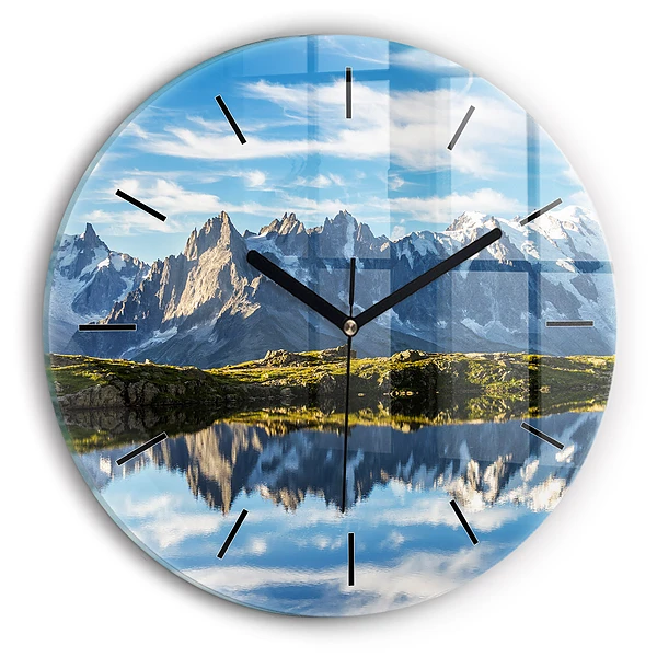 Wanduhr glas rund Chamonix-Tal, Französische Alpen