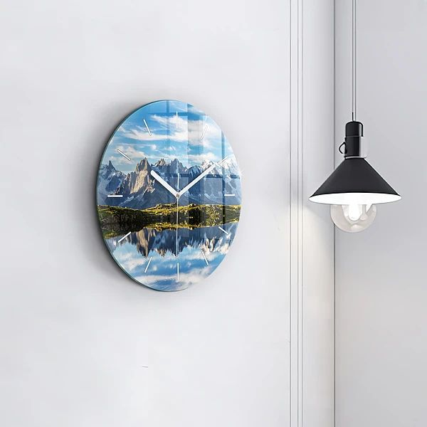 Wanduhr glas rund Chamonix-Tal, Französische Alpen