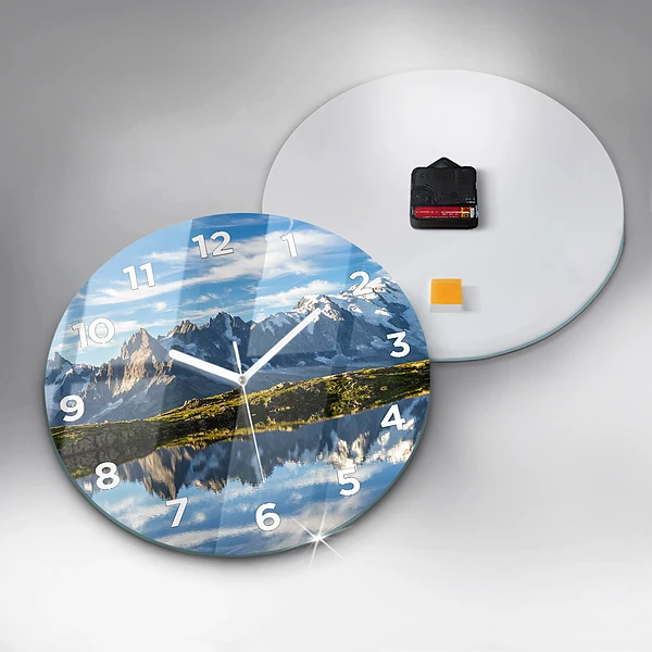 Wanduhr glas rund Chamonix-Tal, Französische Alpen