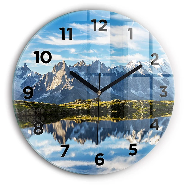 Wanduhr glas rund Chamonix-Tal, Französische Alpen