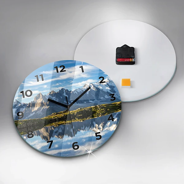 Wanduhr glas rund Chamonix-Tal, Französische Alpen