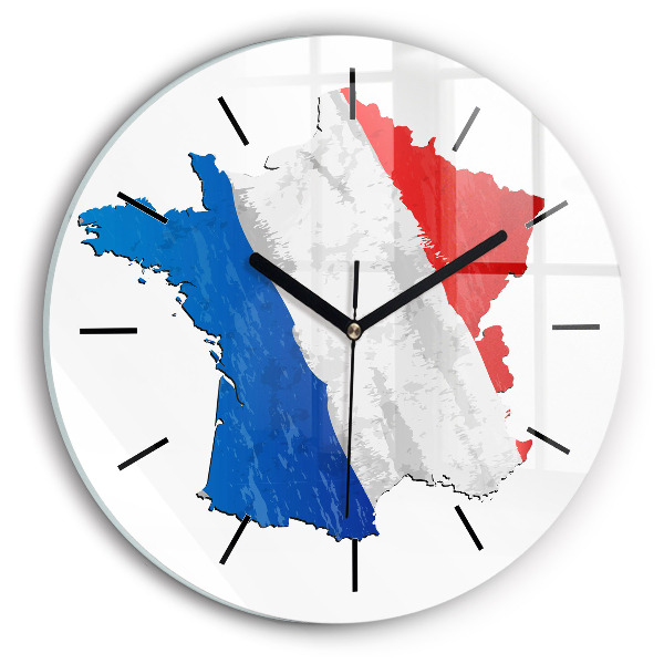 Wanduhr rund mit motiv Flagge von Frankreich