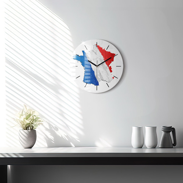 Wanduhr rund mit motiv Flagge von Frankreich