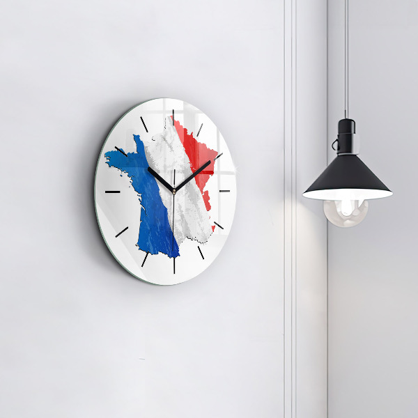 Wanduhr rund mit motiv Flagge von Frankreich