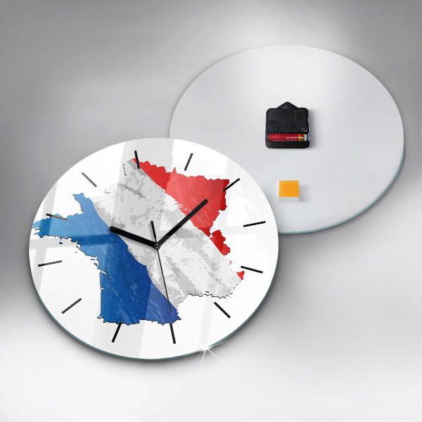 Wanduhr rund mit motiv Flagge von Frankreich