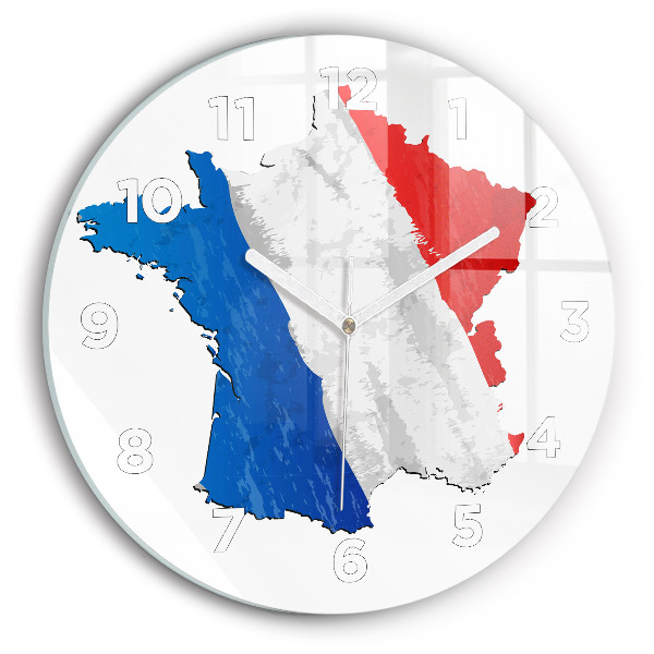 Wanduhr rund mit motiv Flagge von Frankreich