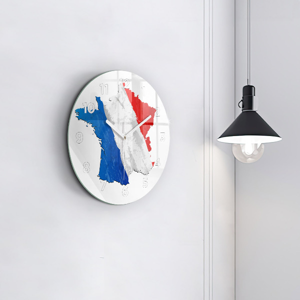 Wanduhr rund mit motiv Flagge von Frankreich