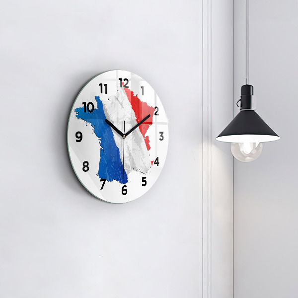 Wanduhr rund mit motiv Flagge von Frankreich