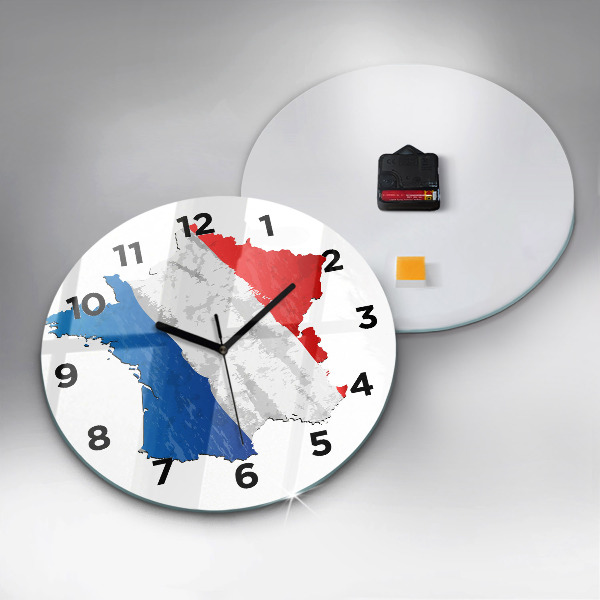 Wanduhr rund mit motiv Flagge von Frankreich