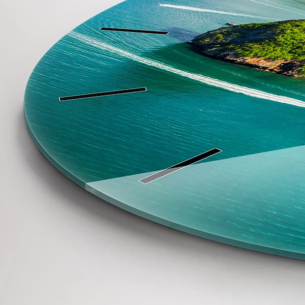 Wanduhr glas rund Insel in Thailand