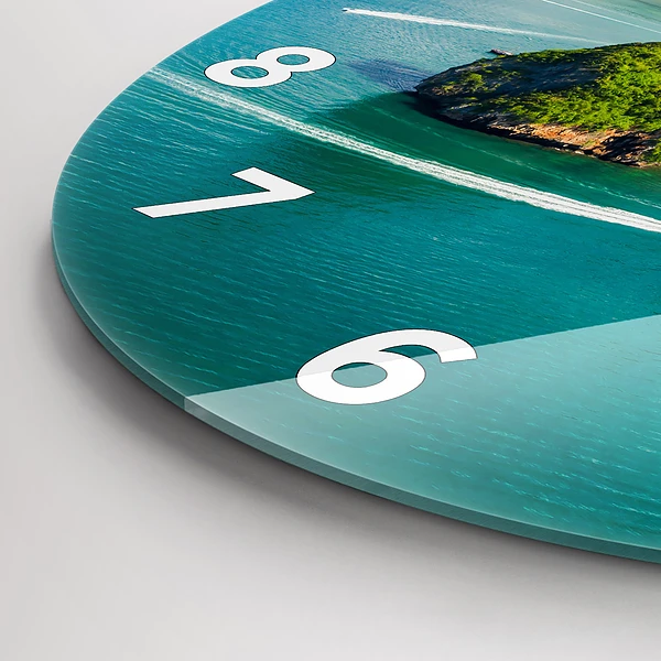 Wanduhr glas rund Insel in Thailand