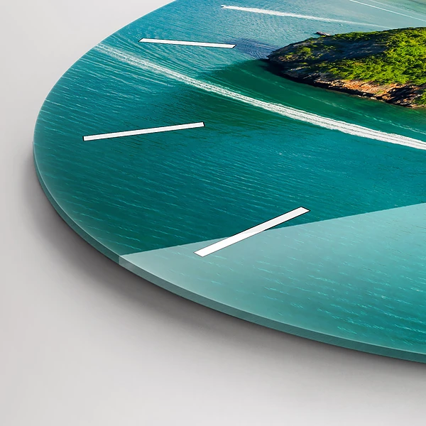 Wanduhr glas rund Insel in Thailand