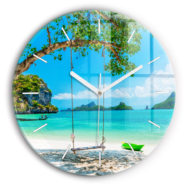 Wanduhr rund Sonnige Insel Thailand