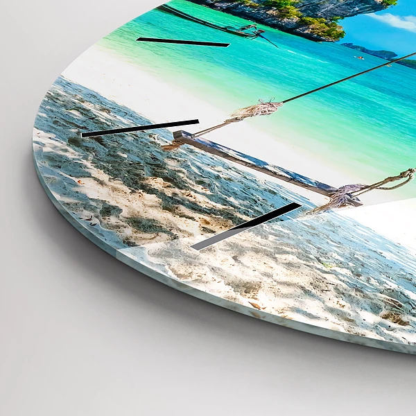 Wanduhr rund Sonnige Insel Thailand