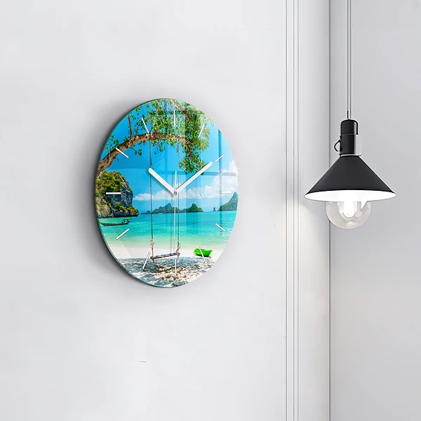 Wanduhr rund Sonnige Insel Thailand