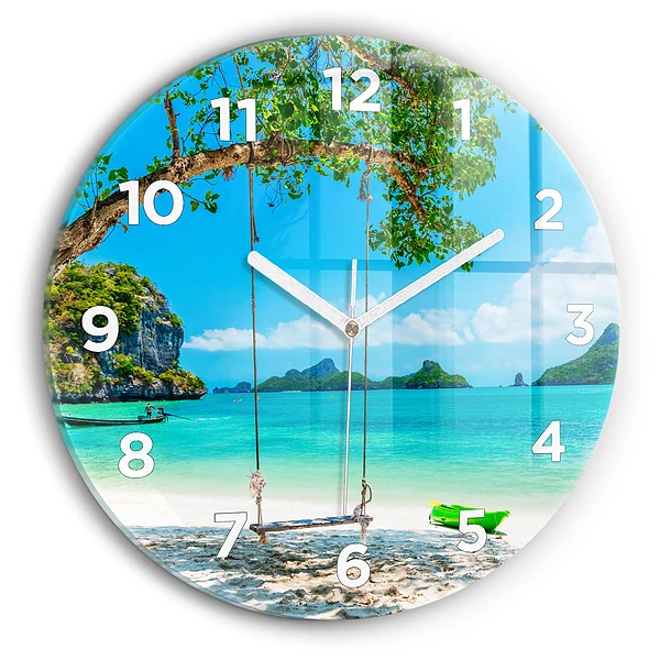 Wanduhr rund Sonnige Insel Thailand
