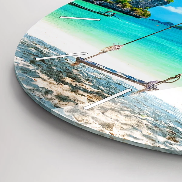 Wanduhr rund Sonnige Insel Thailand