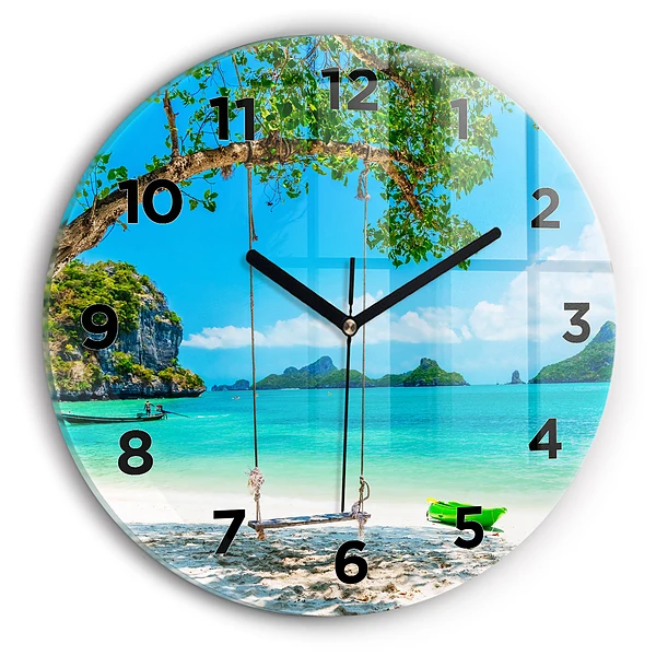 Wanduhr rund Sonnige Insel Thailand