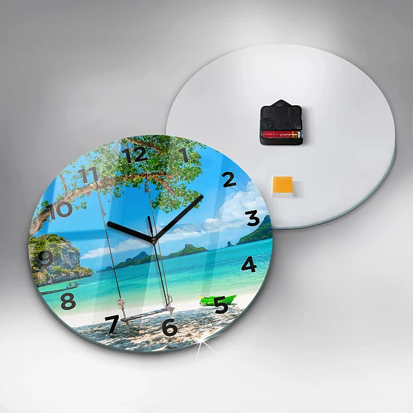 Wanduhr rund Sonnige Insel Thailand