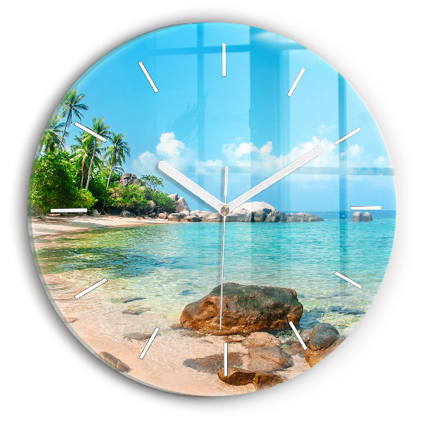 Wanduhr rund Schöner Strand in Thailand