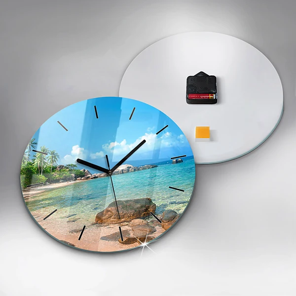 Wanduhr rund Schöner Strand in Thailand