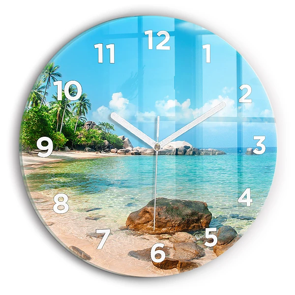Wanduhr rund Schöner Strand in Thailand