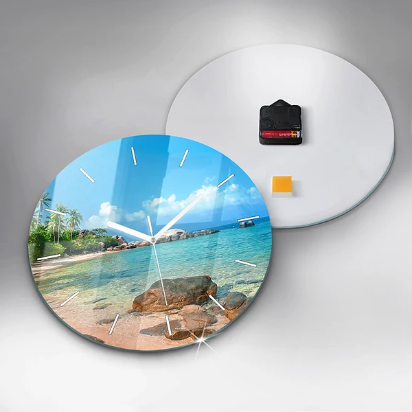 Wanduhr rund Schöner Strand in Thailand