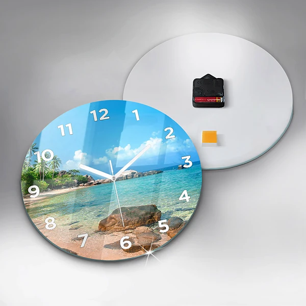 Wanduhr rund Schöner Strand in Thailand