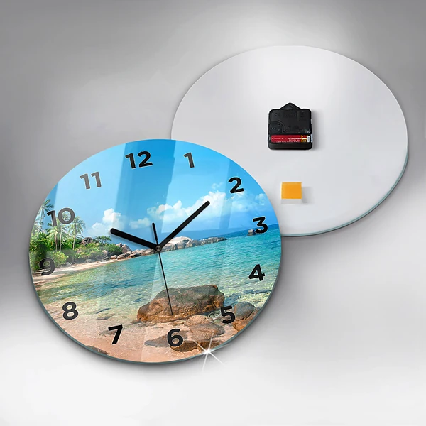 Wanduhr rund Schöner Strand in Thailand