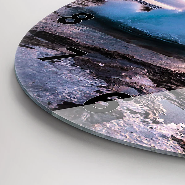 Wanduhr rund mit motiv Geysir auf der Insel Island