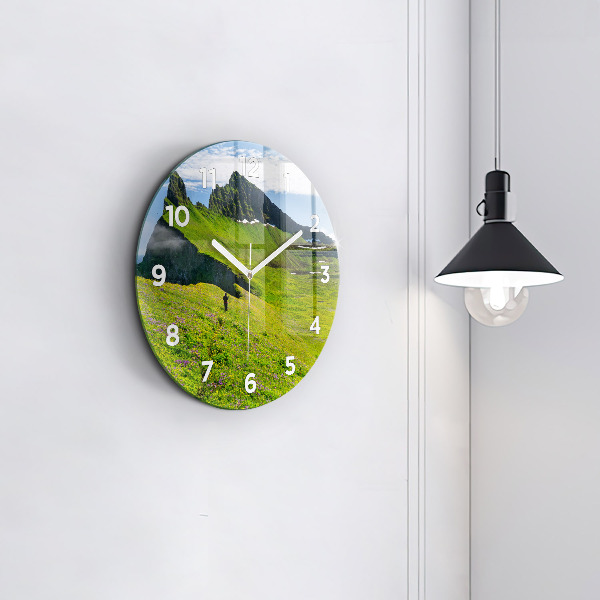 Wanduhr rund mit motiv Hornstrandir Naturreservat Island
