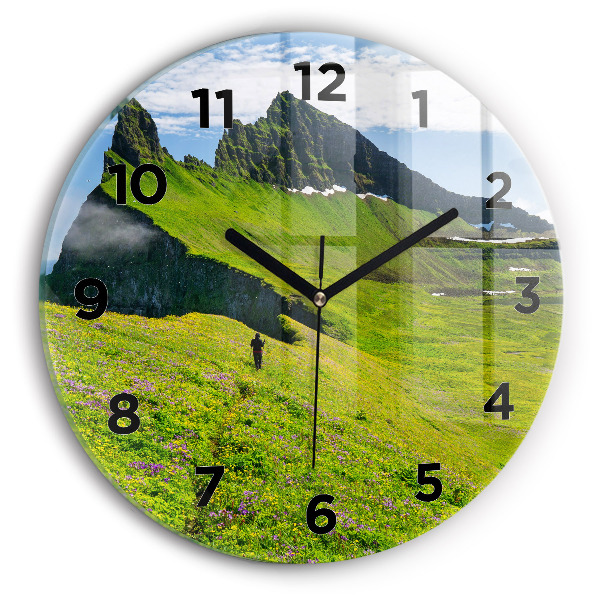 Wanduhr rund mit motiv Hornstrandir Naturreservat Island