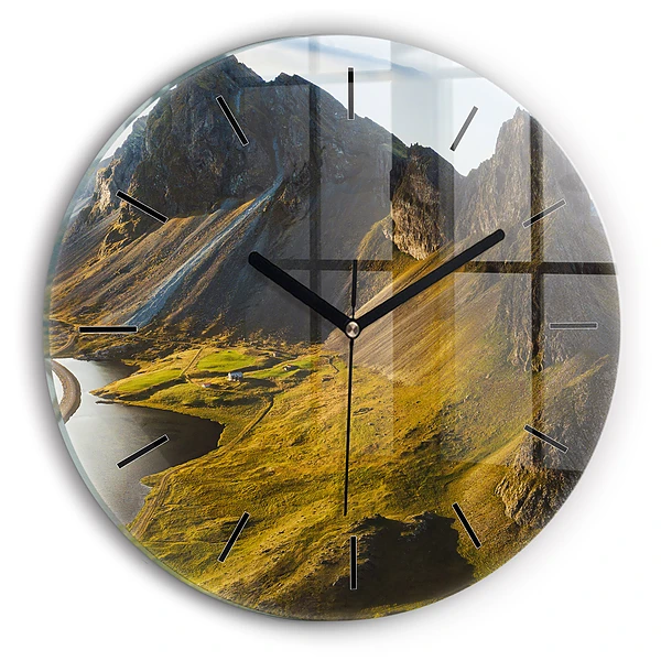 Wanduhr rund mit motiv Straße in Island
