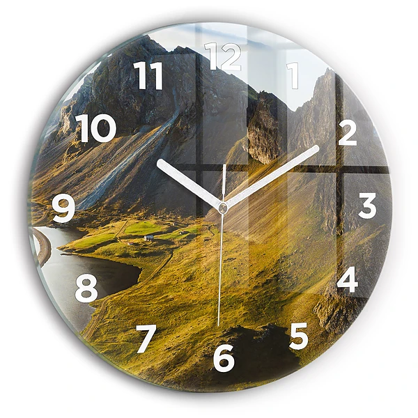 Wanduhr rund mit motiv Straße in Island