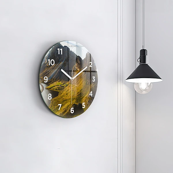 Wanduhr rund mit motiv Straße in Island