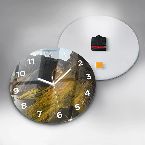 Wanduhr rund mit motiv Straße in Island
