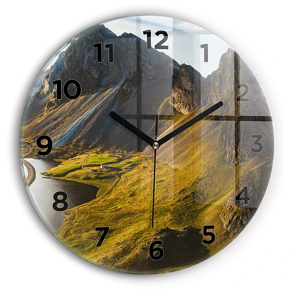 Wanduhr rund mit motiv Straße in Island