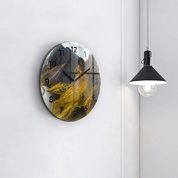 Wanduhr rund mit motiv Straße in Island