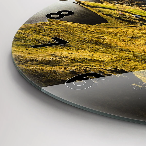 Wanduhr rund mit motiv Straße in Island