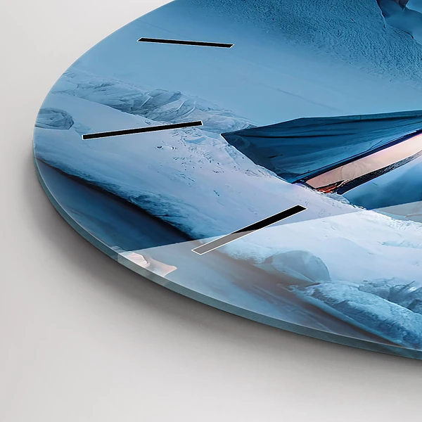 Wanduhr rund mit motiv Zelt in den Bergen von Island