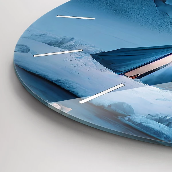 Wanduhr rund mit motiv Zelt in den Bergen von Island