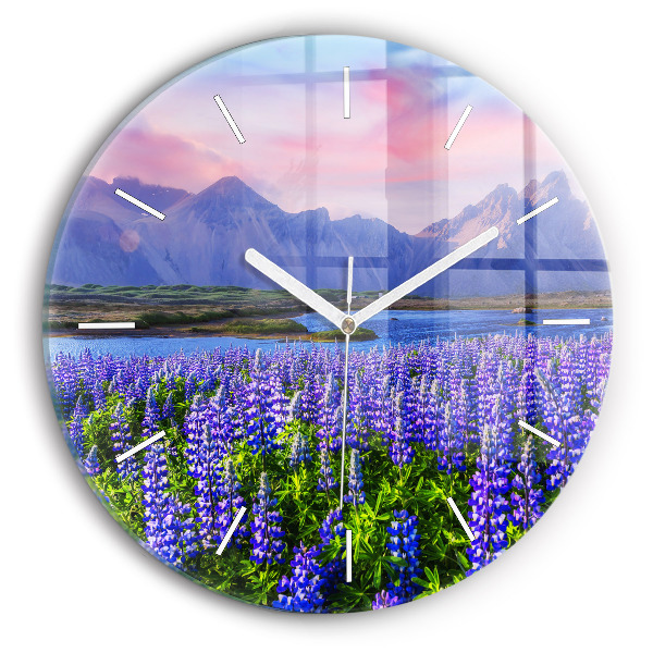 Wanduhr glas rund Bergblick Island
