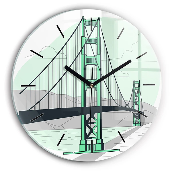 Wanduhr glas rund Grüne Brücke