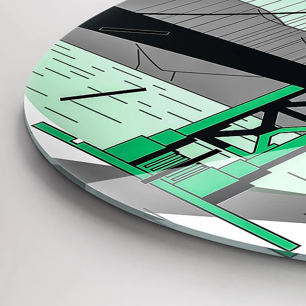 Wanduhr glas rund Grüne Brücke