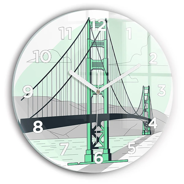 Wanduhr glas rund Grüne Brücke