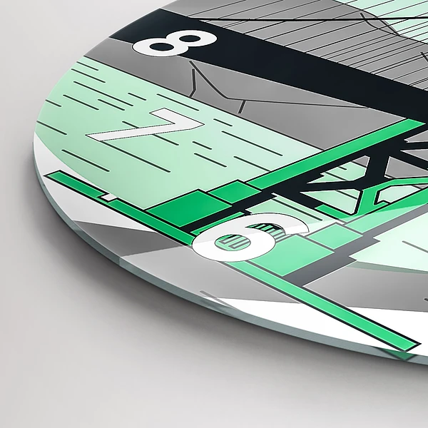 Wanduhr glas rund Grüne Brücke
