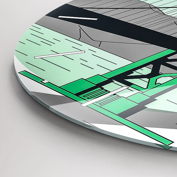 Wanduhr glas rund Grüne Brücke
